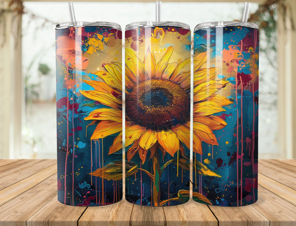 Sunflower Sublimation 20 oz Tumbler Wrap 010