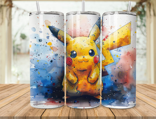 Pickachu Sublimation 20 oz Tumbler Wrap 010