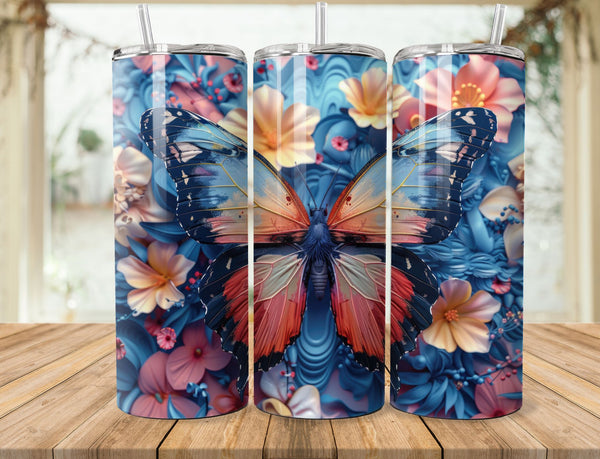 Butterfly Sublimation 20 oz Tumbler Wrap 010