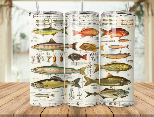 Fishing Sublimation 20 oz Tumbler Wrap 010