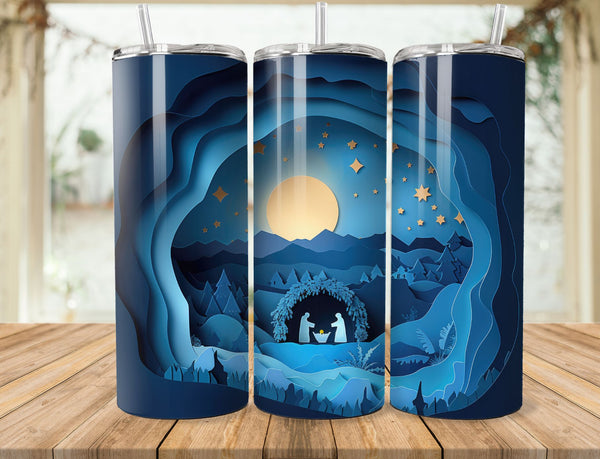 Nativity Sublimation 20 oz Tumbler Wrap 006