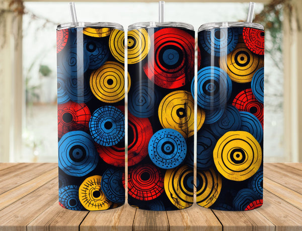 African Print Sublimation 20 oz Tumbler Wrap 005