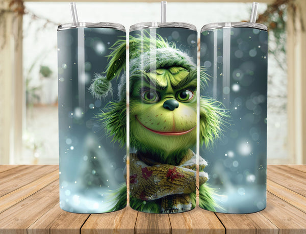 Grinch Sublimation 20 oz Tumbler Wrap 001