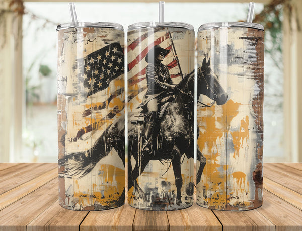 American Flag Sublimation 20 oz Tumbler Wrap 001