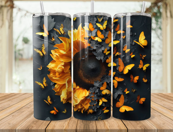 Sunflower Sublimation 20 oz Tumbler Wrap 001