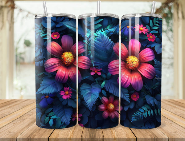 Floral Sublimation 20 oz Tumbler Wrap 001