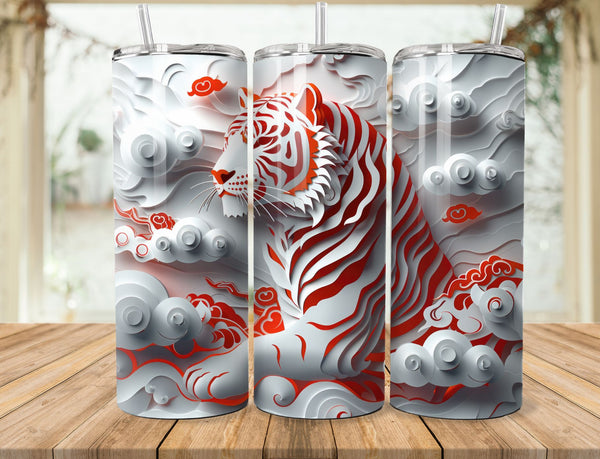 3D Paper Art Sublimation 20 oz Tumbler Wrap 001