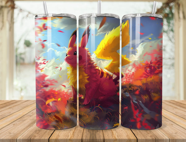 Pickachu Sublimation 20 oz Tumbler Wrap 001