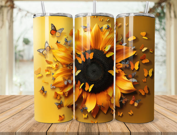 Sunflower Sublimation 20 oz Tumbler Wrap 002