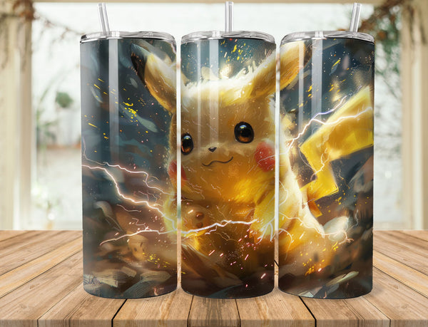 Pickachu Sublimation 20 oz Tumbler Wrap 002