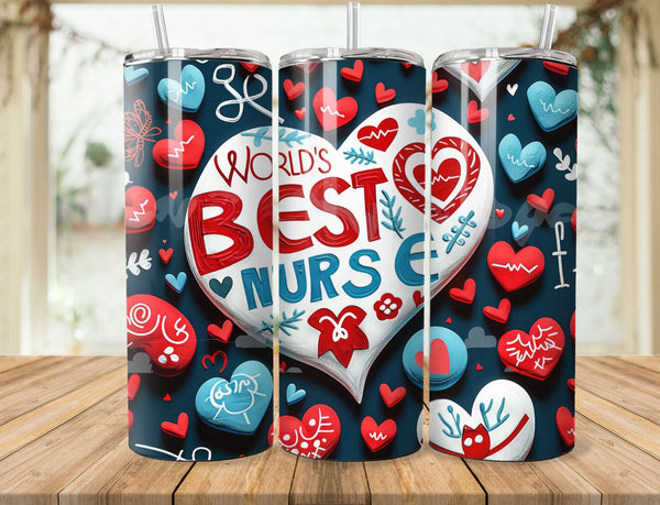 Nurse Sublimation 20 oz Tumbler Wrap 002