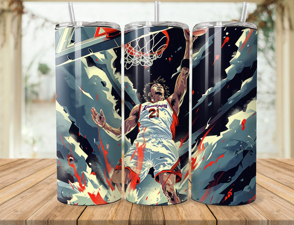 Basketball Sublimation 20 oz Tumbler Wrap 002