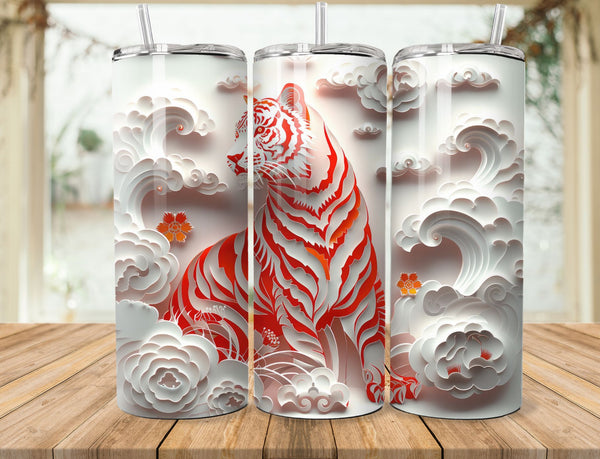 3D Paper Art Sublimation 20 oz Tumbler Wrap 003