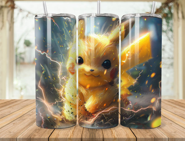 Pickachu Sublimation 20 oz Tumbler Wrap 003