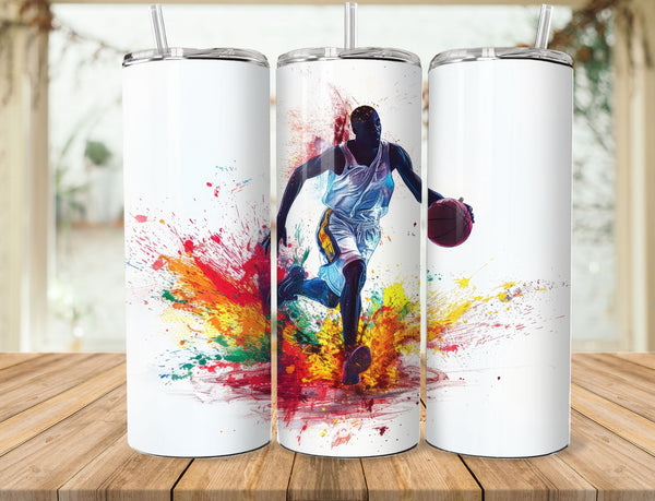 Basketball Sublimation 20 oz Tumbler Wrap 003