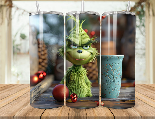 Grinch Sublimation 20 oz Tumbler Wrap 004