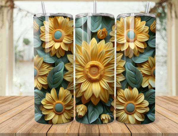 Floral Sublimation 20 oz Tumbler Wrap 004