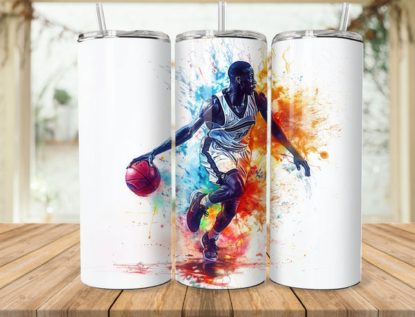 Basketball Sublimation 20 oz Tumbler Wrap 004