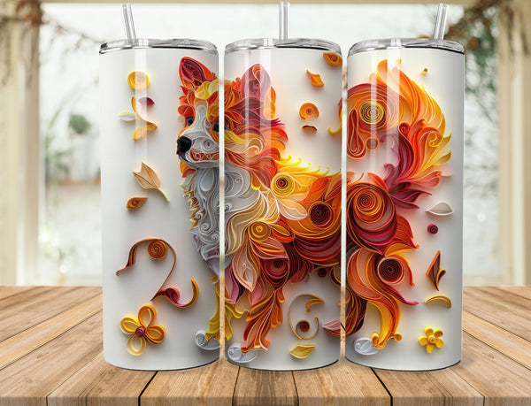 3D Paper Art Sublimation 20 oz Tumbler Wrap 004