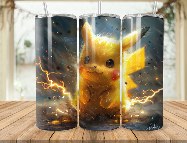 Pickachu Sublimation 20 oz Tumbler Wrap 004