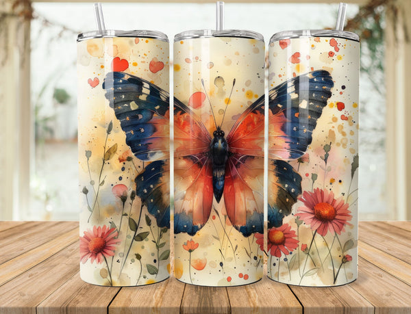 Butterfly Sublimation 20 oz Tumbler Wrap 004