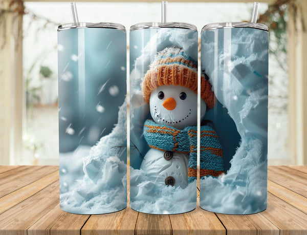 Snowman Sublimation 20 oz Tumbler Wrap 003