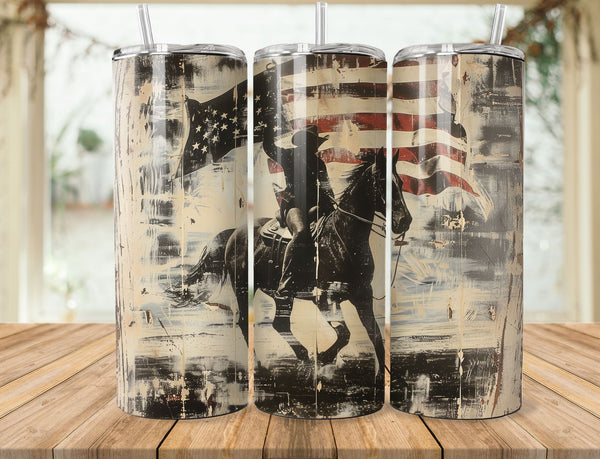 American Flag Sublimation 20 oz Tumbler Wrap 005