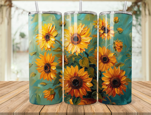 Sunflower Sublimation 20 oz Tumbler Wrap 005