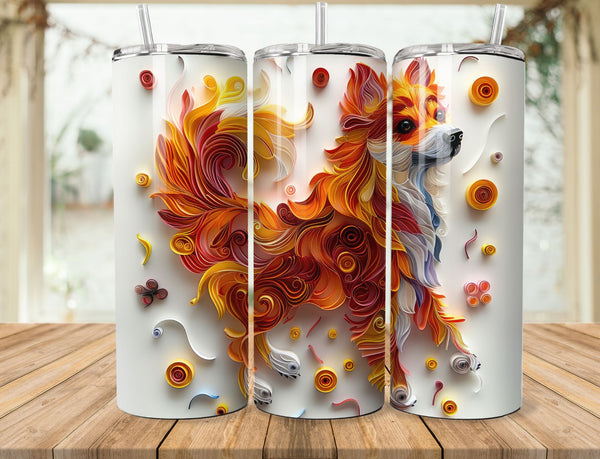 3D Paper Art Sublimation 20 oz Tumbler Wrap 005