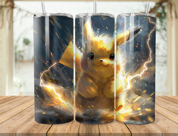 Pickachu Sublimation 20 oz Tumbler Wrap 005