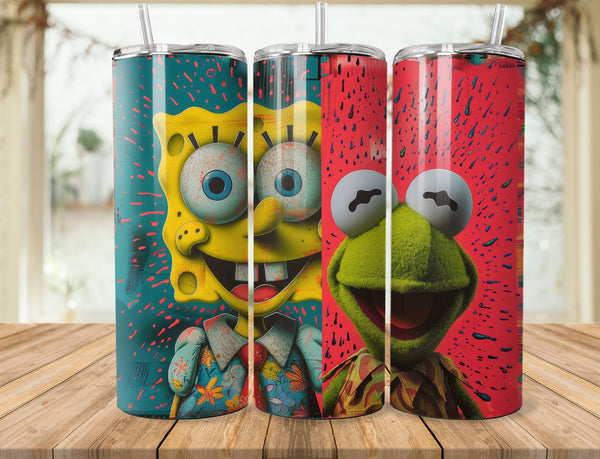 Spongebob Sublimation 20 oz Tumbler Wrap 006