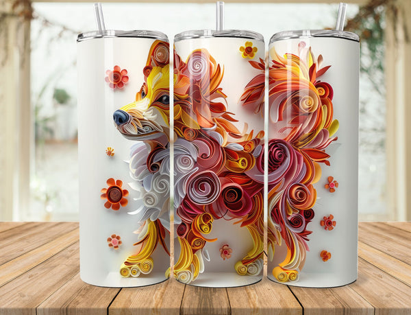 3D Paper Art Sublimation 20 oz Tumbler Wrap 006