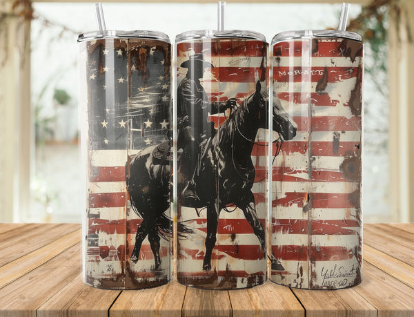 American Flag Sublimation 20 oz Tumbler Wrap 006