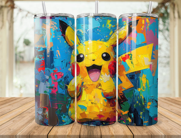 Pickachu Sublimation 20 oz Tumbler Wrap 006