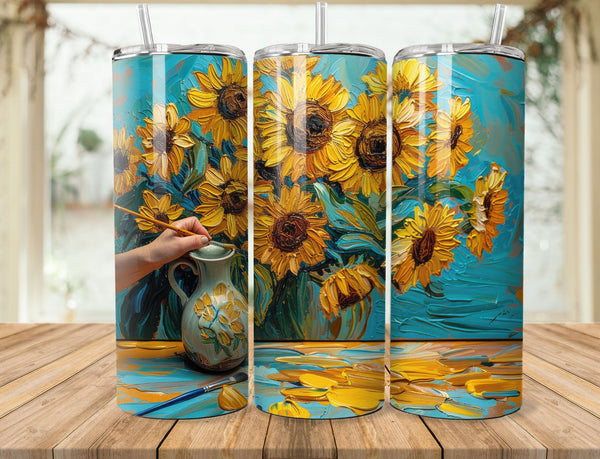 Sunflower Sublimation 20 oz Tumbler Wrap 006