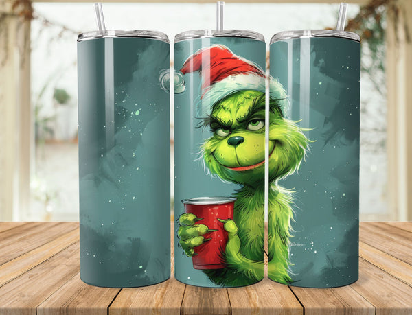 Grinch Sublimation 20 oz Tumbler Wrap 007