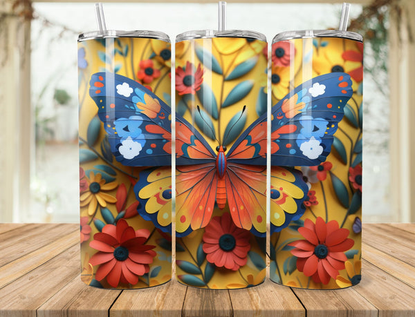 Butterfly Sublimation 20 oz Tumbler Wrap 007