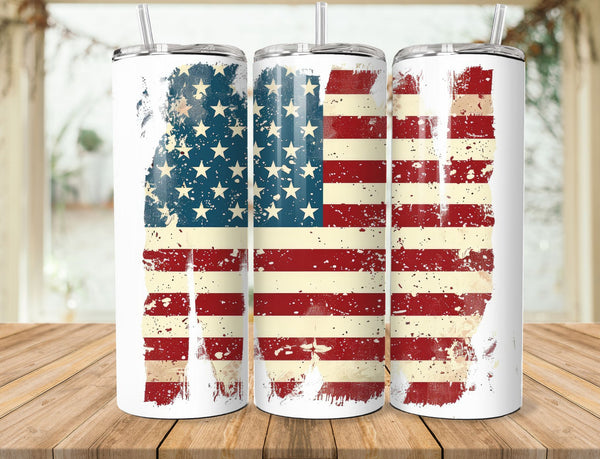 American Flag Sublimation 20 oz Tumbler Wrap 007