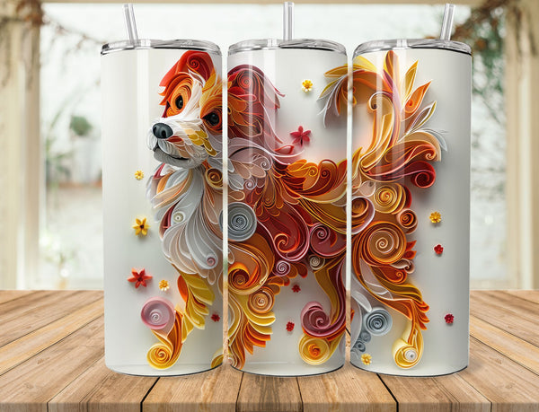 3D Paper Art Sublimation 20 oz Tumbler Wrap 007