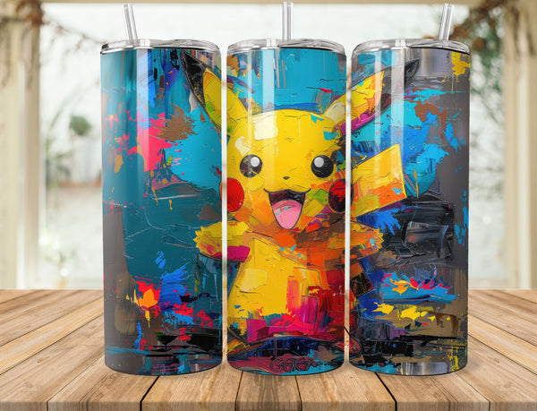 Pickachu Sublimation 20 oz Tumbler Wrap 007