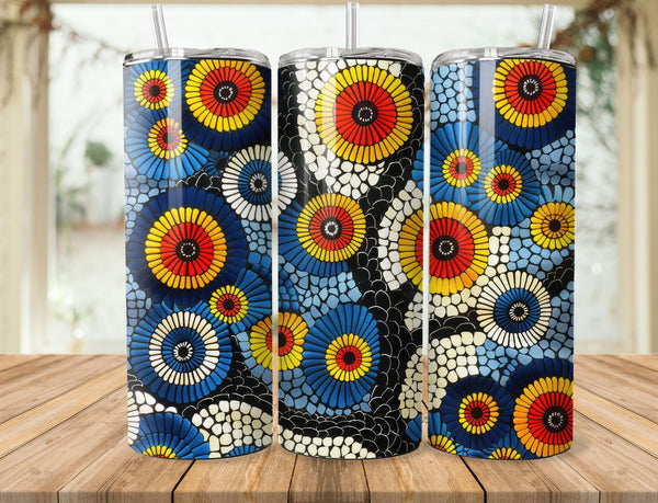 African Print Sublimation 20 oz Tumbler Wrap 001