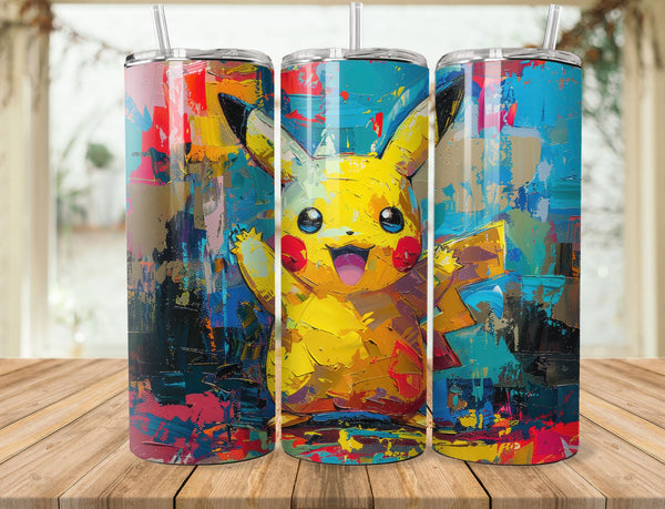 Pickachu Sublimation 20 oz Tumbler Wrap 008