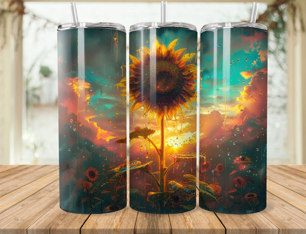 Sunflower Sublimation 20 oz Tumbler Wrap 008