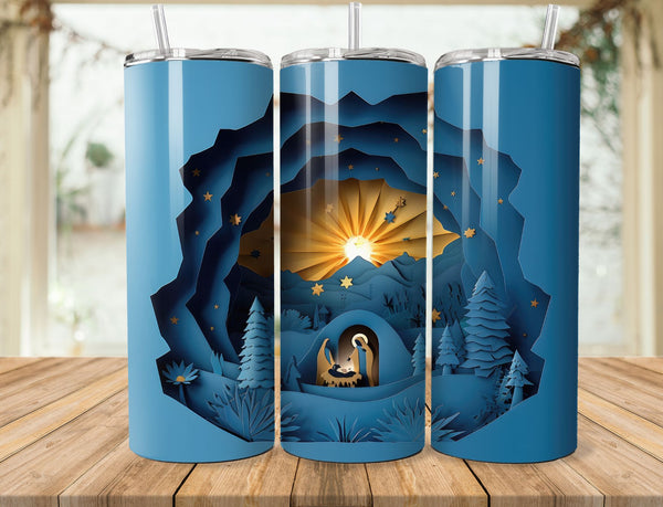 Nativity Sublimation 20 oz Tumbler Wrap 004