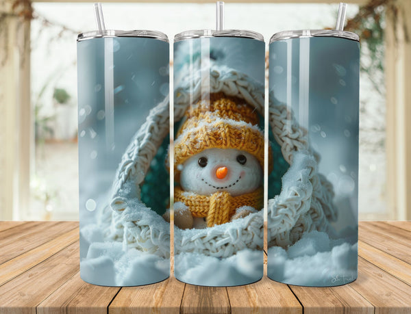 Snowman Sublimation 20 oz Tumbler Wrap 004