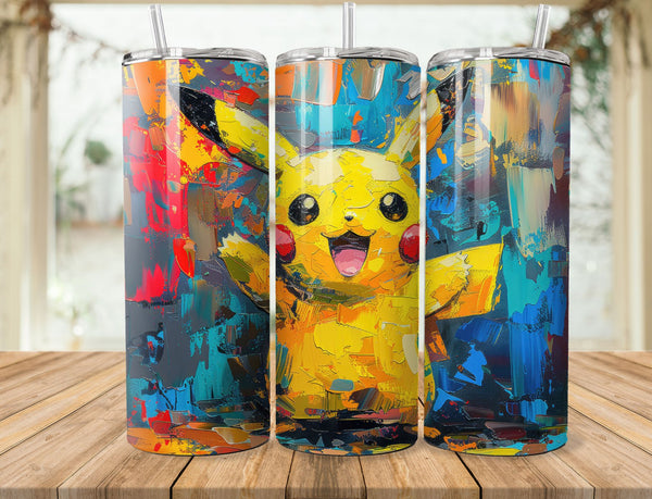 Pickachu Sublimation 20 oz Tumbler Wrap 009