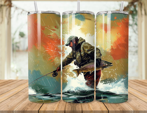 Fishing Sublimation 20 oz Tumbler Wrap 001