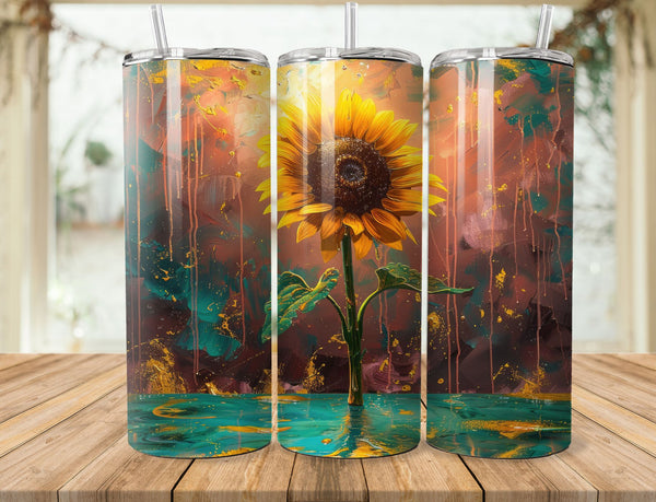 Sunflower Sublimation 20 oz Tumbler Wrap 009