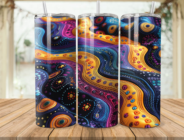 Abstract Sublimation 20 oz Tumbler Wrap 005