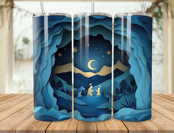 Nativity Sublimation 20 oz Tumbler Wrap 005